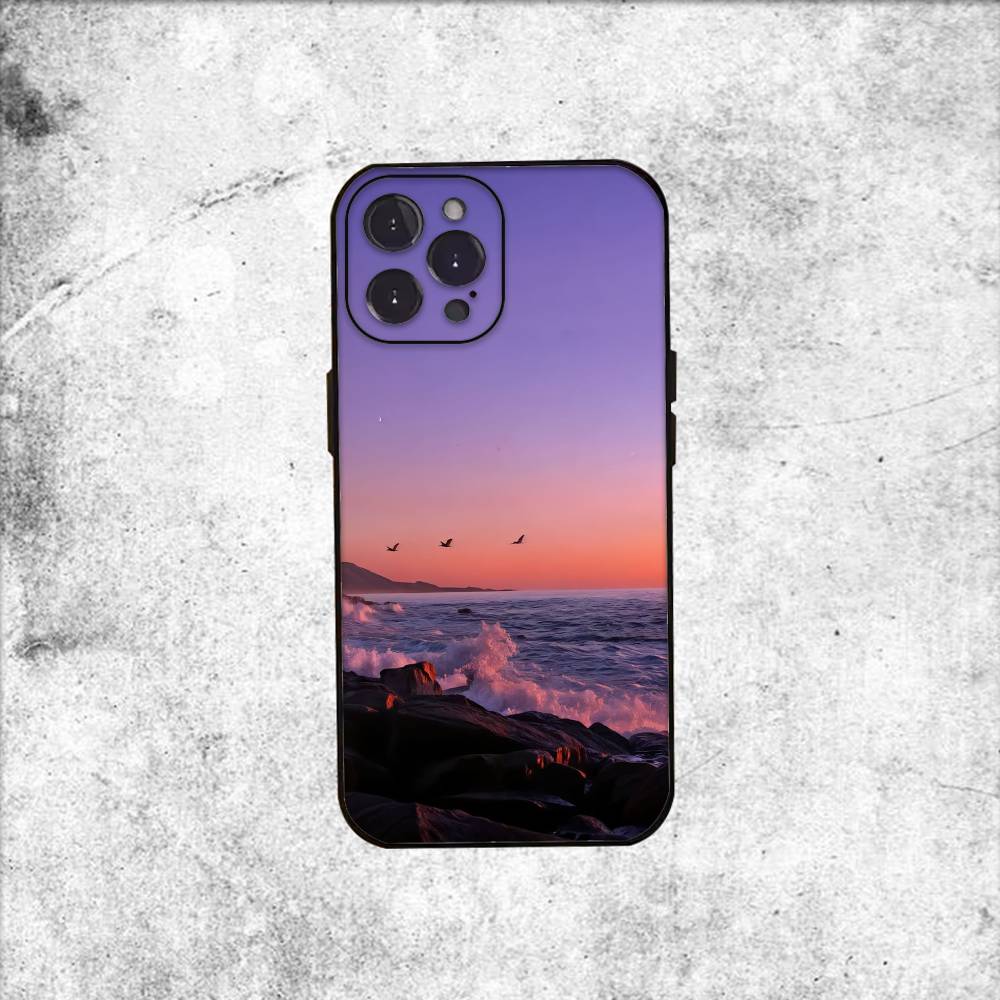 natural scenery Phone Case Silicone black Soft For IPhone 17,16,15,14,13,12,11,SE,Plus Pro Max