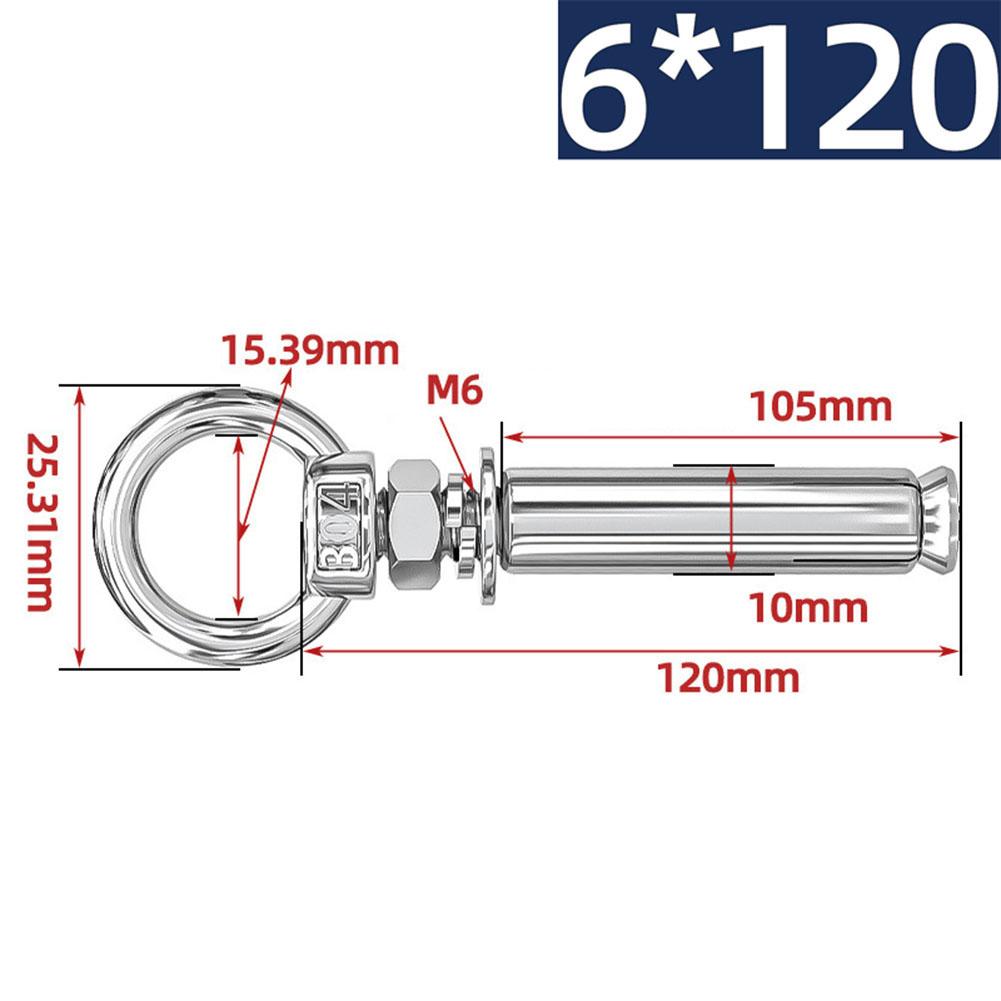 1pc 304 Stainless Steel Expansion Bolts With Ring Hook Anchor Concrete Expansion Eye Bolt Expansion Screws 50-150mm Screw Length