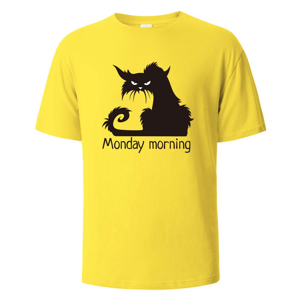 Mens Printed TShirt MondayMorning Funny Graphic 100Cotton Oversize Shortsleeved Tees For Men Women Summer Fashion Casual Tops