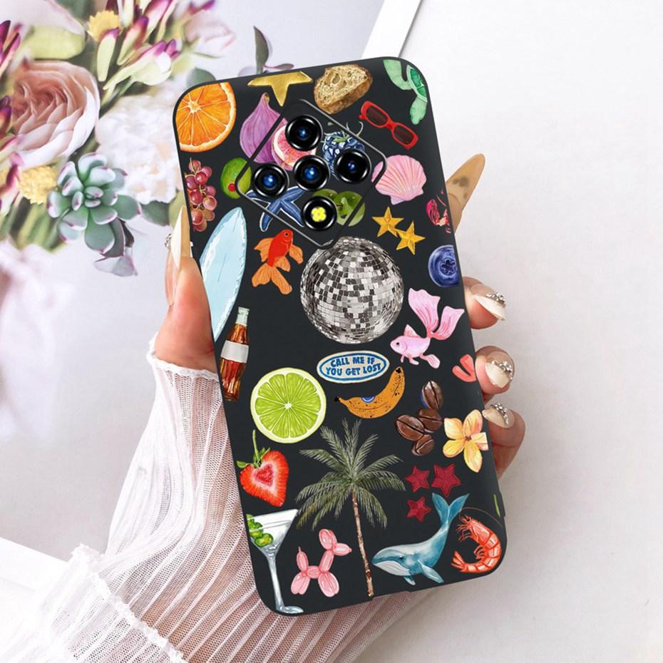 Cute Printing Phone Case For Infinix Zero8 Zero8i Soft Black Silicone TPU Cases For Infinix Zero 8 8i X687B X687 Covers Bumpers