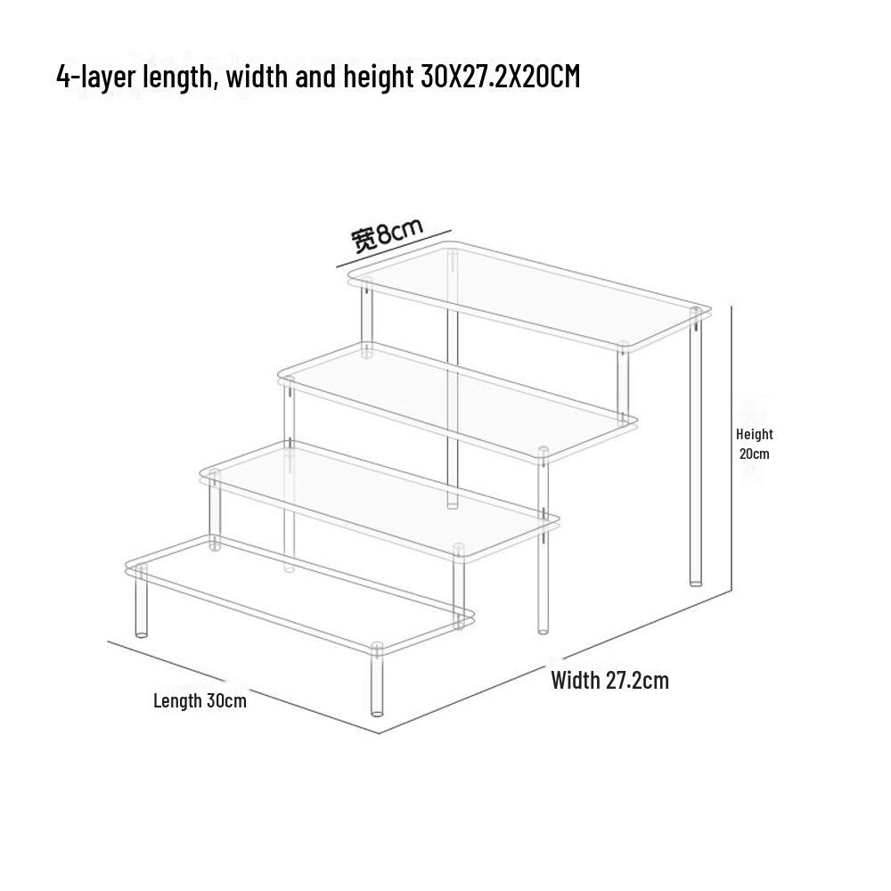 Mehrschichtiger Stufen-Displayständer aus Acryl für Pop Mart Blind Box-Sammlerstücke