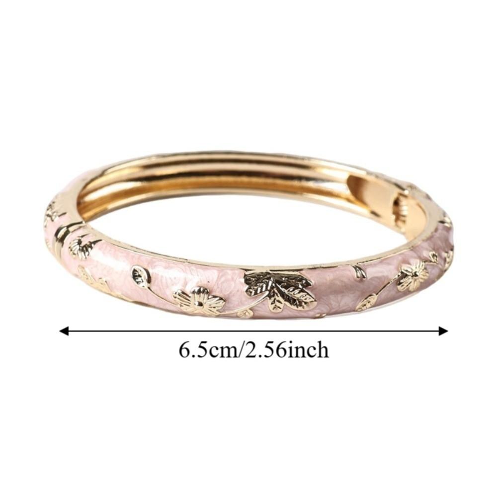 Elegant Colorful Vintage Cloisonne Bangle Enamel Traditional Flower Bangle Ethnic Chinese Women's Hand Bracelet Girls