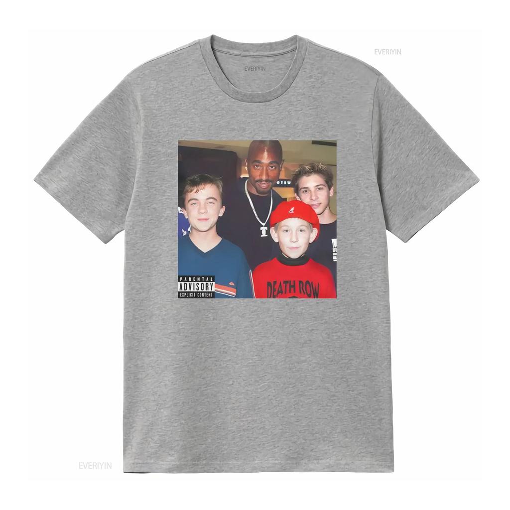 Malcolm In the Middle 2 Pac T Shirt Death Row Vintage Washed Top For Everyday Wear Stretched Comfortable Unisex Homme Casual