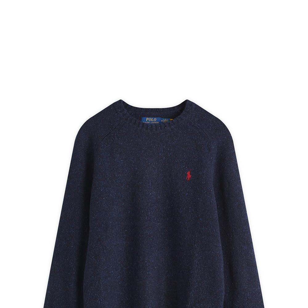 Polo Ralph Lauren Solid Color Raglan Sleeve Crew Neck Long Sleeve Sweater Men sweater Navy-Blue 710946146-001