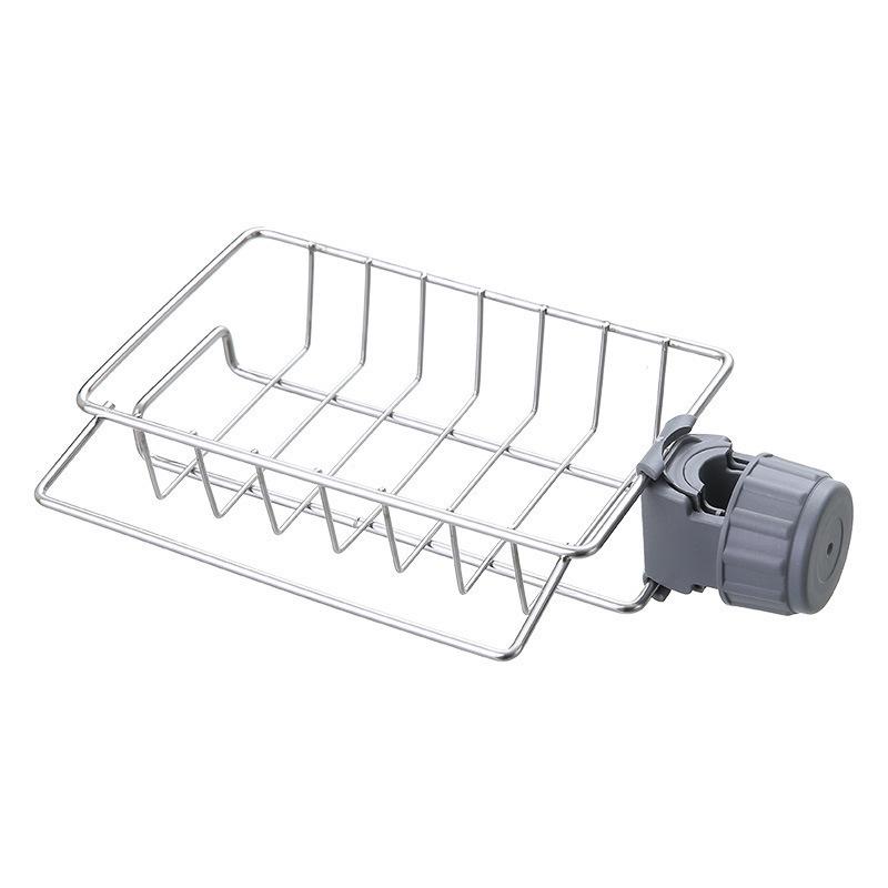 Stainless Steel Kitchen Sink Storage Rack with Sponge and Dish Rag Holder