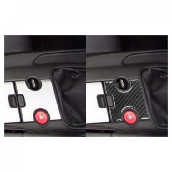 Carbon Fiber Hazard Light Button Cover Trim For 2004-2009 Honda S2000 Type B