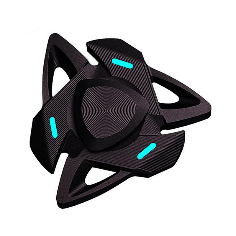 Светящийся Акула Фиджет Спиннер Металлический EDC Игрушка для снятия стресса Волчок Гироскоп Светящийся Внимание и концентрация и Тревожность чёрный