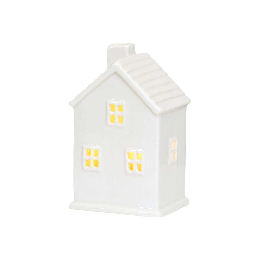 Ceramic Christmas Village Houses, Glowing Lighted Holiday Decorations For Indoor Tabletop, Christmas Home Decor