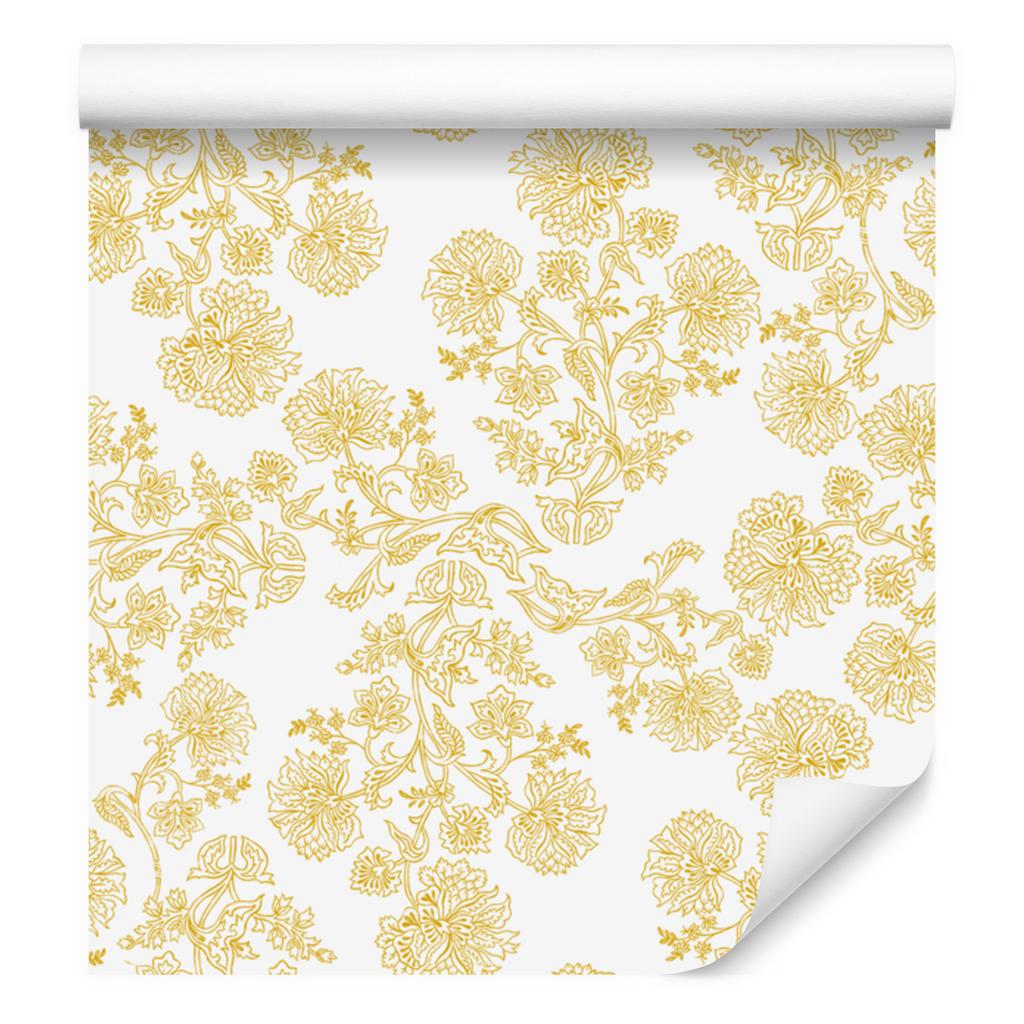 Wallpaper Flowers Cream and White, Cream Background for Living Room and Bedroom 50x1000