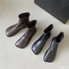 Small Size Autumn and Winter Fashion New Low Heel Square Toe Women's Short Boots with Simple Zipper Niche Women's Single Boots
