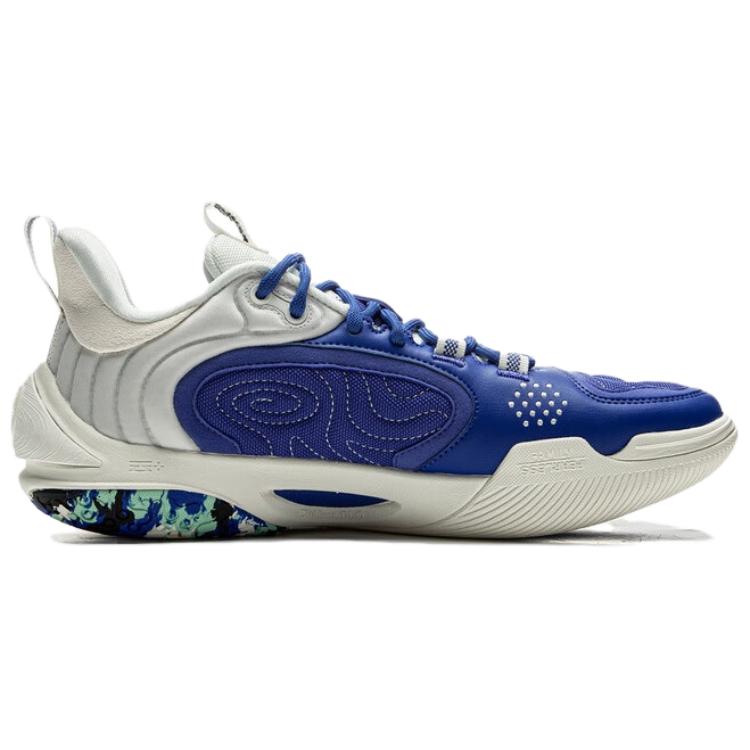 Li Ning Wade Comfortable Fashion Versatile Shock Absorbing Wear Resistant Low Top Basketball Shoes Men sneaker Blue White ABPV001-5