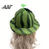 Eye-catching Themed Party Hat Watermelon Hat, Wide Brim Sun Visor for Costume Parties, Joyful Holiday Event Lightweight Elastic Unisex Headwear Summer
