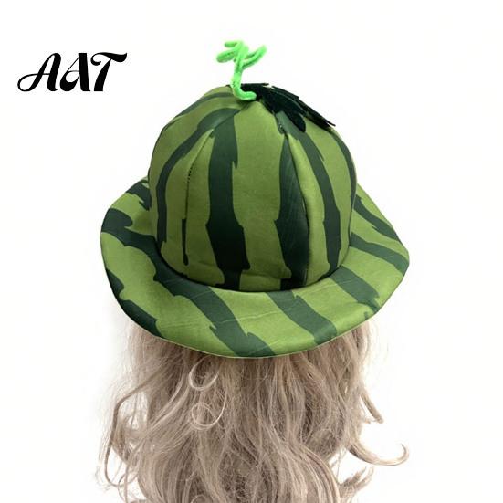 Eye-catching Themed Party Hat Watermelon Hat, Wide Brim Sun Visor for Costume Parties, Joyful Holiday Event Lightweight Elastic Unisex Headwear Summer