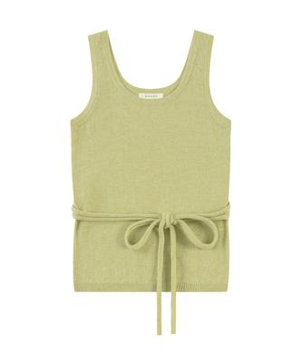 Siyazu Sikn2179 Strap U-Neck Sleeveless Knit_Yellow Green
