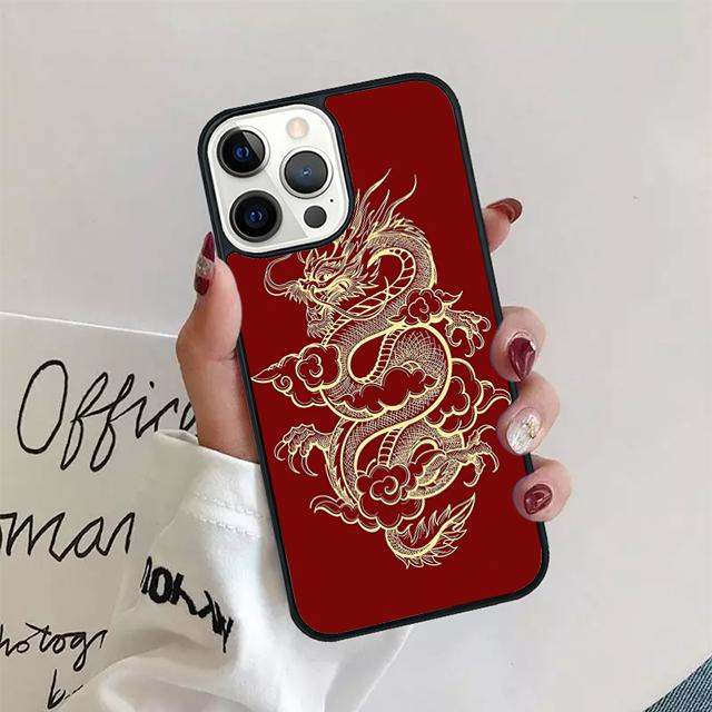 Japanese Dragon Style Phone Case For iPhone 11 12 13 14 Pro Max Mini Cover For iPhone X XS Max XR 5 6 7 8 Plus Coque