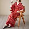 Summer V-neck Large Size Loose Literary Vacation Style Beach Dresses
