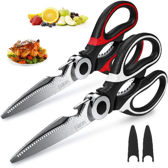 Kitchen Scissor For General Use 2-Packs,Heavy Duty Kitchen Raptor Meat Shears,Dishwasher Safe Cooking Scissors, Stainless Steel Multi-function