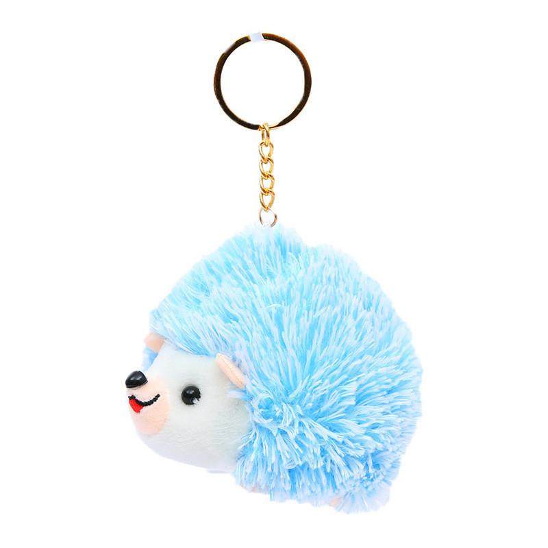 

Cute Hedgie Plush Toy Keychain Delightful Caramel Blue And Pink Colors Blue,9cm