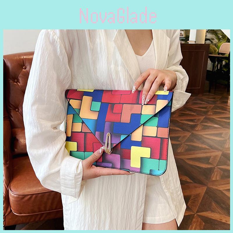 Stylish Colorful Envelope Bag Trendy Fashionable Pu Handbag For Women Casual Use