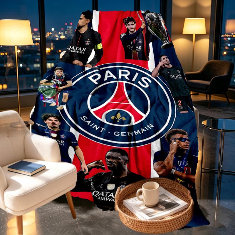 Paris Saint Germain Print Blanket - Soft & Comfortable, for Bedroom, Travel, Sofa, Home Decoration - Birthday Christmas Gift for Friend