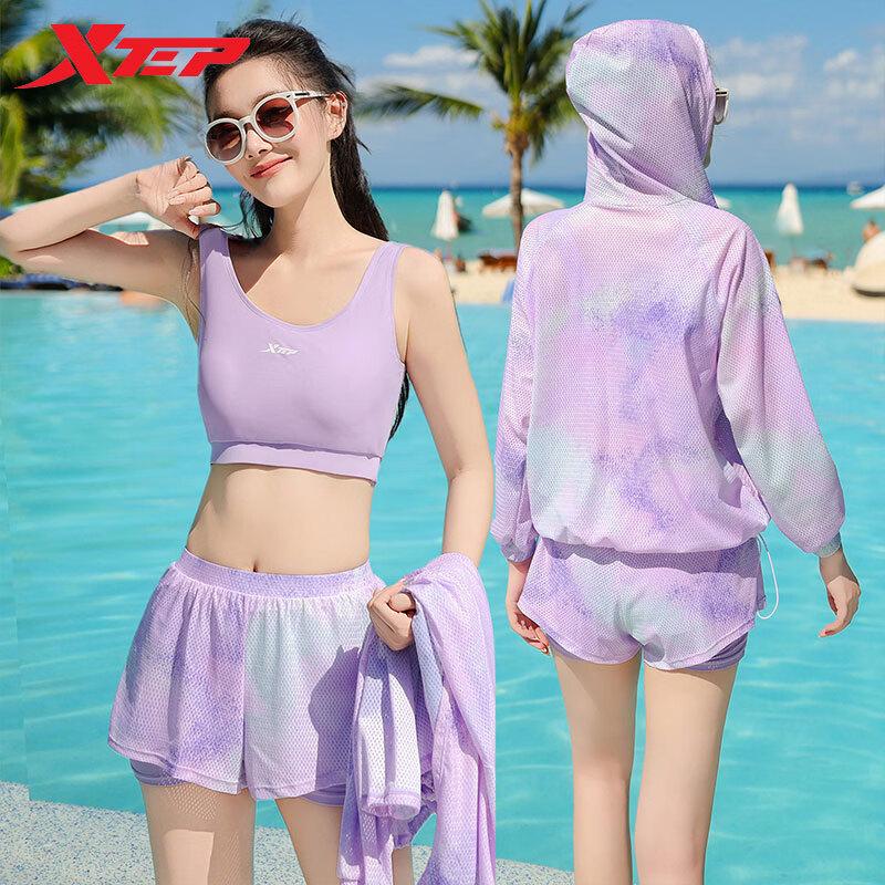 Xtep Women s Long Sleeve Conservative 3-Piece Swimsuit XL