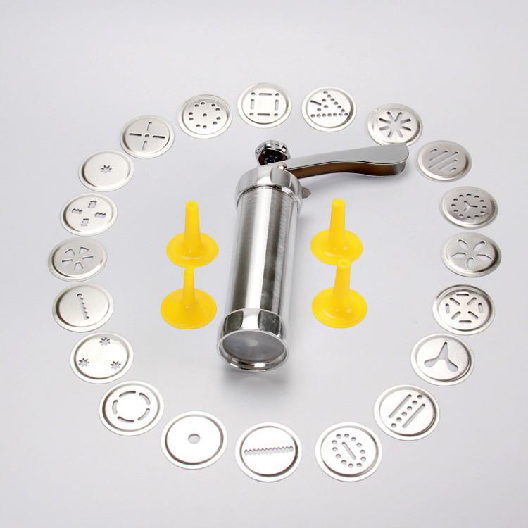 Aluminum Alloy Cookie Press with 20 Biscuit Molds - Ai Man Wu Baking Tools