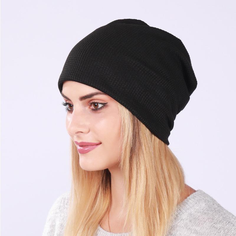 

Новые мужские и женские шапки-пуловеры Двухслойные шапки-банданы Весенне-осенние тонкие хлопковые однотонные плиссированные шапки-бини Головные платки one size