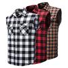 Shirt Vest Fashion Sleeveless 3D Cutting Casual Vest Men Plaid Print Waistcoat Top Men Vest Male Clothing