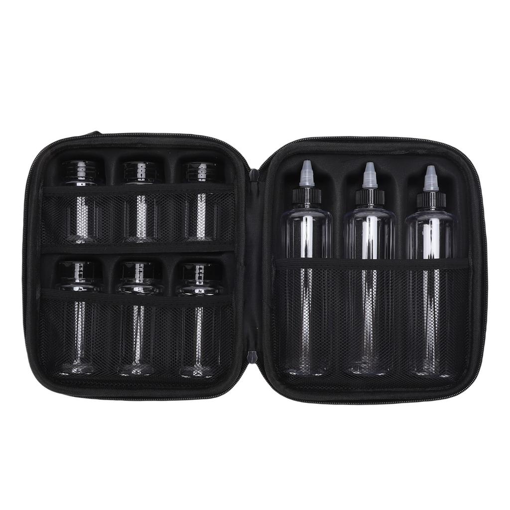Condiment Container Set Seasoning Container Kit, 100ml, 150ml, 300ml PET Bottles, EVA Storage Bag, Portable, Leakproof for Camping