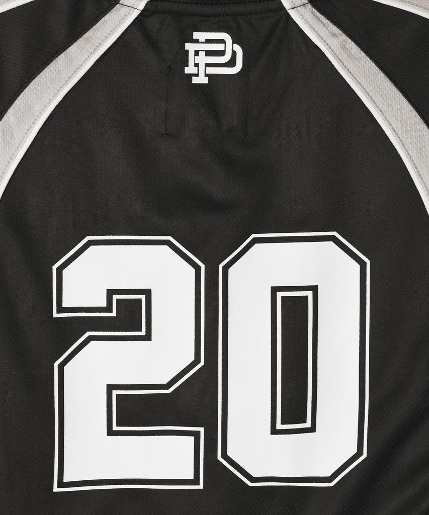 PHYPS MOTORCYCLE Womens Mesh Crop Football Tee Black