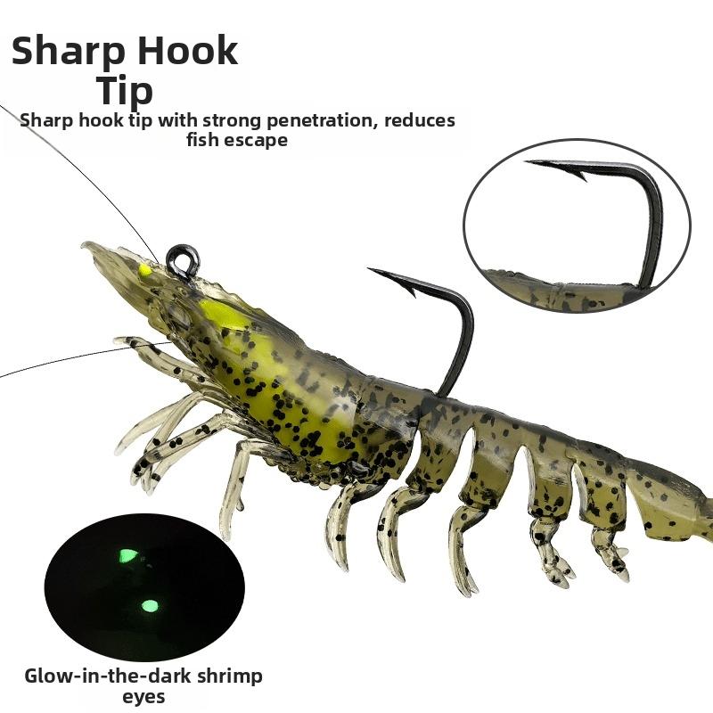 8 Cm / 7 G Soft Shrimp Lure With Hooks Segmented Lures Realistic Swimming Lures Saltwater Fishing
