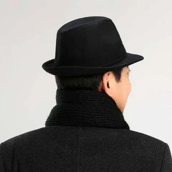 WTEMPO Spring Autumn Winter Woolen Formal Hats Men's Large Size Solid Color Versatile Woolen Hats Windproof Cold-proof Casual Hats