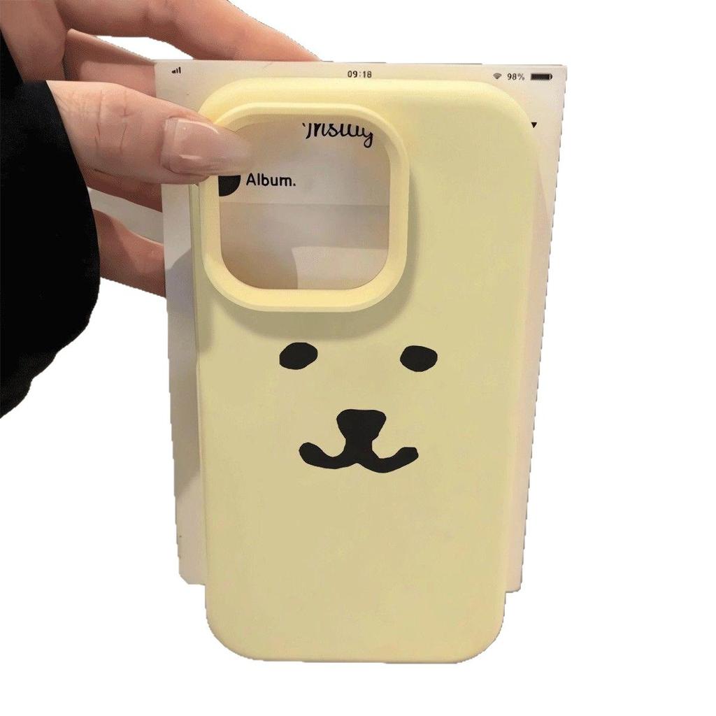 Simple self-deprecating bear applies to Apple iPhone16/17Pro mobile phone case 15 glutinous rice 13 liquid 12 cute 14 soft