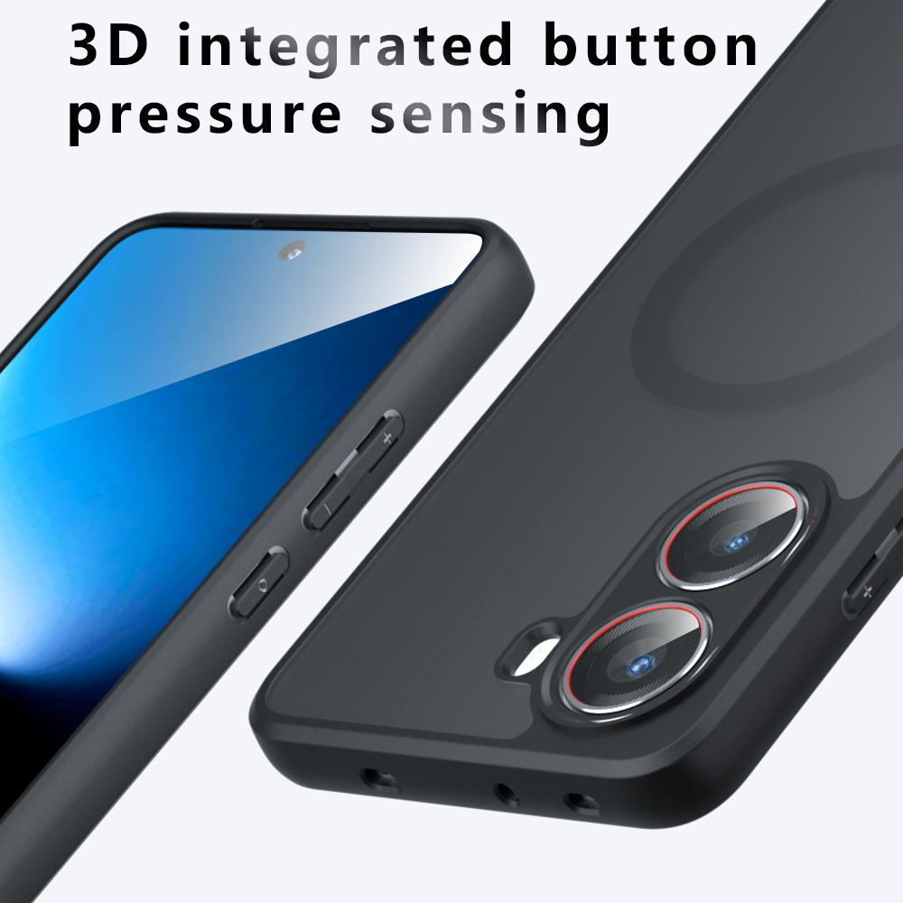 Matte Textur Transparentes Magnetisches Handyhülle für Xiaomi Poco X6 X7 Pro F7 Ultra F6 Pro Airbag Sturzsichere Schutzhülle CL002