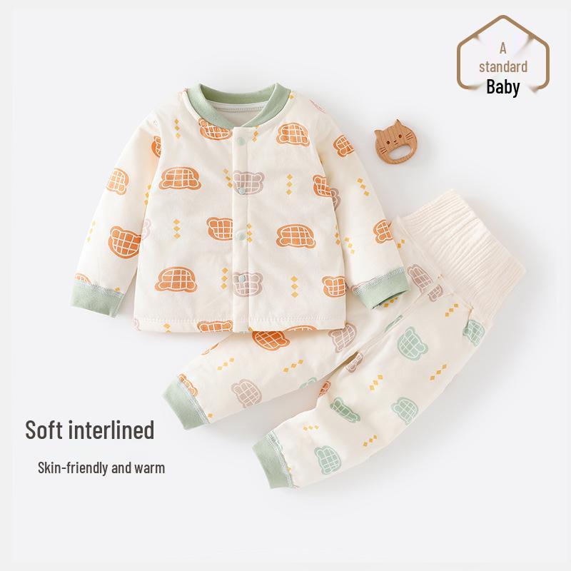 40g Baby Baumwollunterwäsche & Pyjama-Set - Hohe Taille, Bauchschutz, Herbst/Winter Wärme