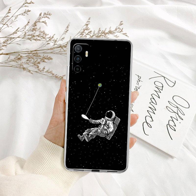 IK2 Abstract Space Astronaut Transparent Phone Case for Motorola Moto G7 G8 G9 G84 G85 G73 G24 G15 Z2 Play Power Plus