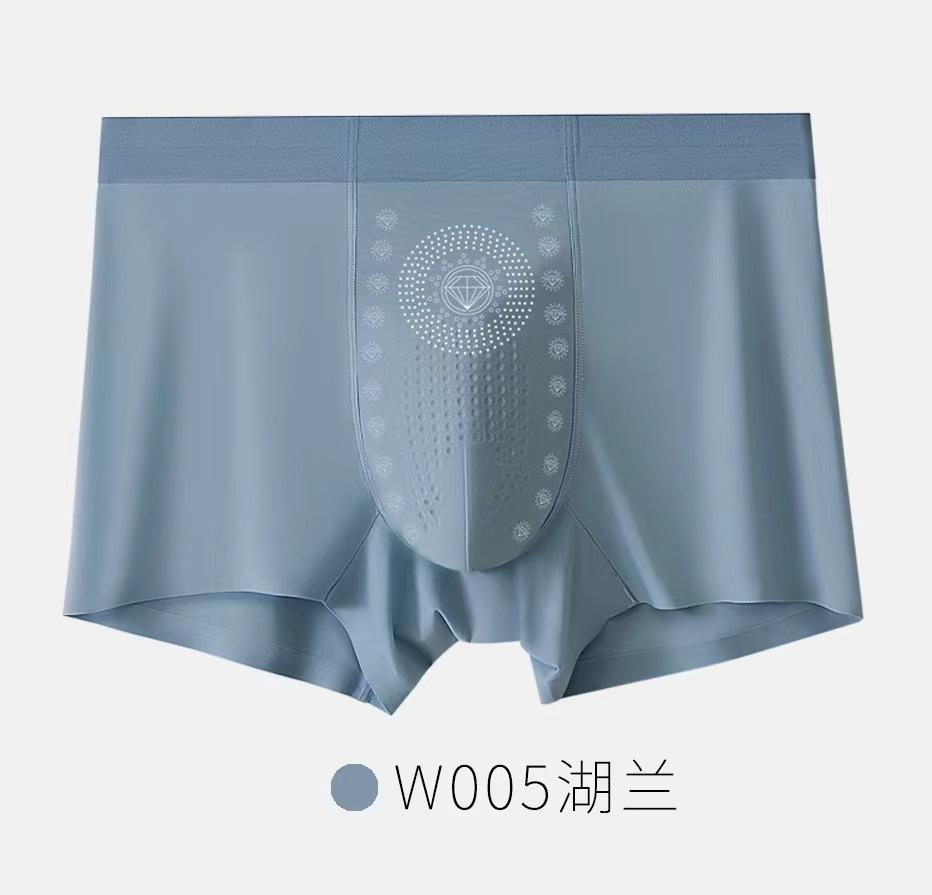 Men's Ice Silk Underwear with Antibacterial Crotch and Men's Flat Corner Shorts