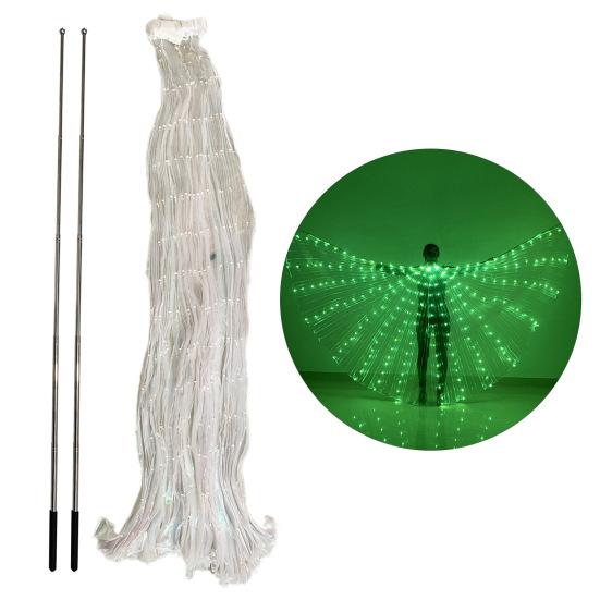 LED Light Up Wing with Stick Large Glowing Butterflies Wing Kids Adults Luminous Fairy Angel Wing Belly Dance Costume Stage Performance Party Prop