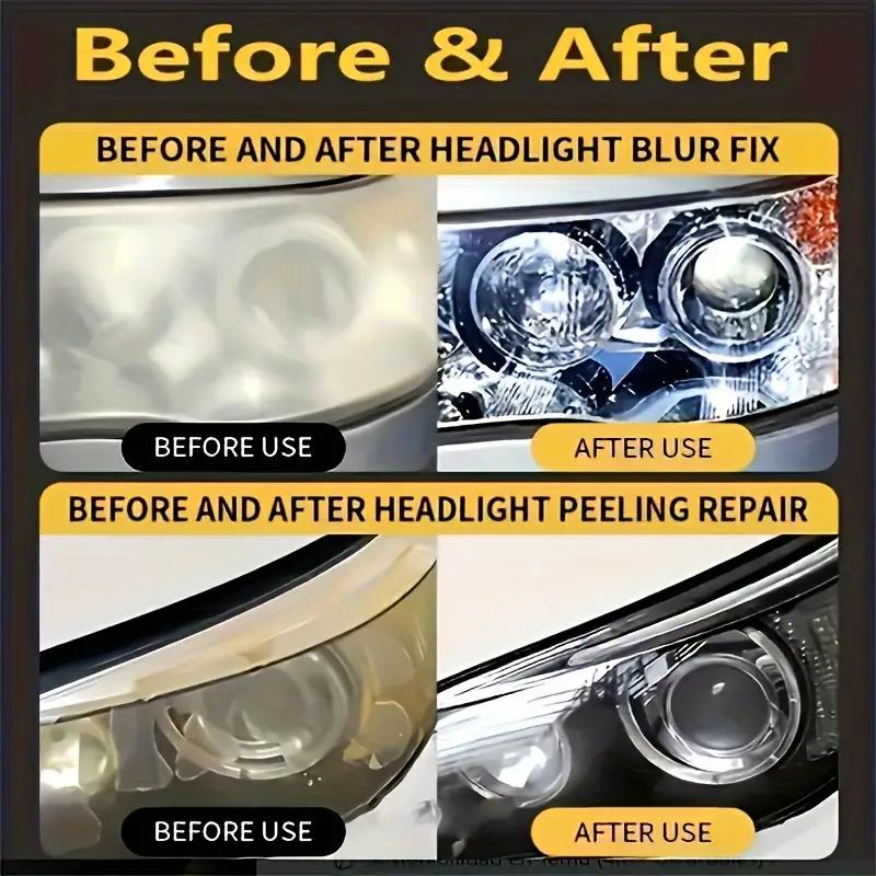 3.38 Oz Car Headlight Repair Kit - Clear Coat To Repair Oxidation, Yellowing and Scratches
