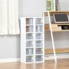Set of 2 Column Shelves CD-DVD Storage Cabinet 6 + 6 Compartments Dim. 21L X 19W X 88H Cm Max. Capacity 160 CDs White