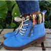Women Boots Ankle Short Suede Lace Up Woman Shoes Autumn Ladies Zipper Casual Low Heels Sewing Female Fashion Plus Size 2024