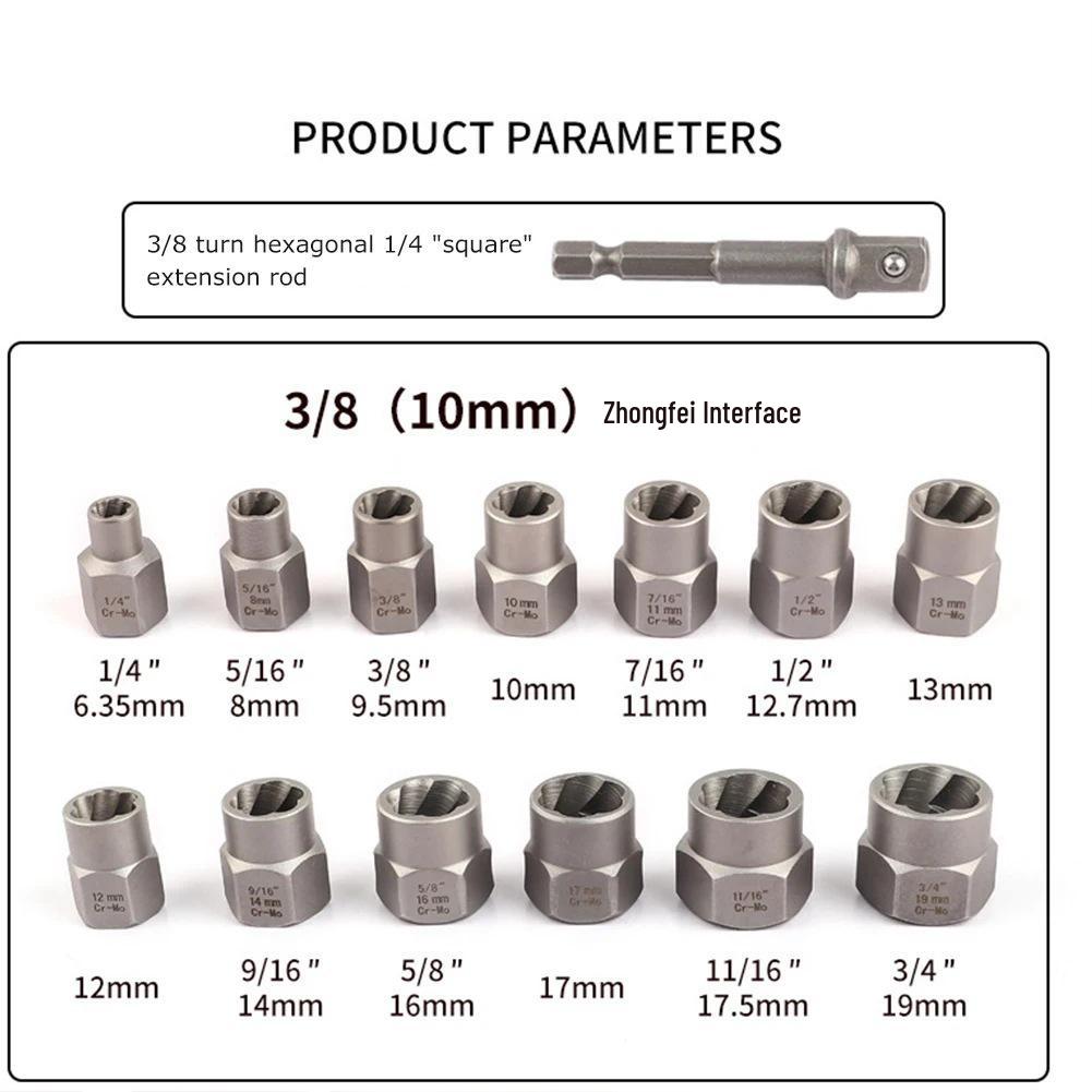 26-Piece Damaged Nut & Screw Extractor Tool Set - Chrome Molybdenum Steel