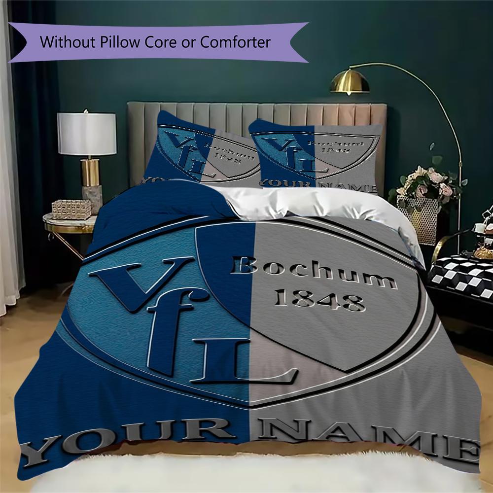 Custom Name VfL Bochum 1848 Bedding,Quilt Set Quilt Cover Pillowcase Home Birthday Gift(1 * duvet cover + 2 * pillowcase, without core)_xia
