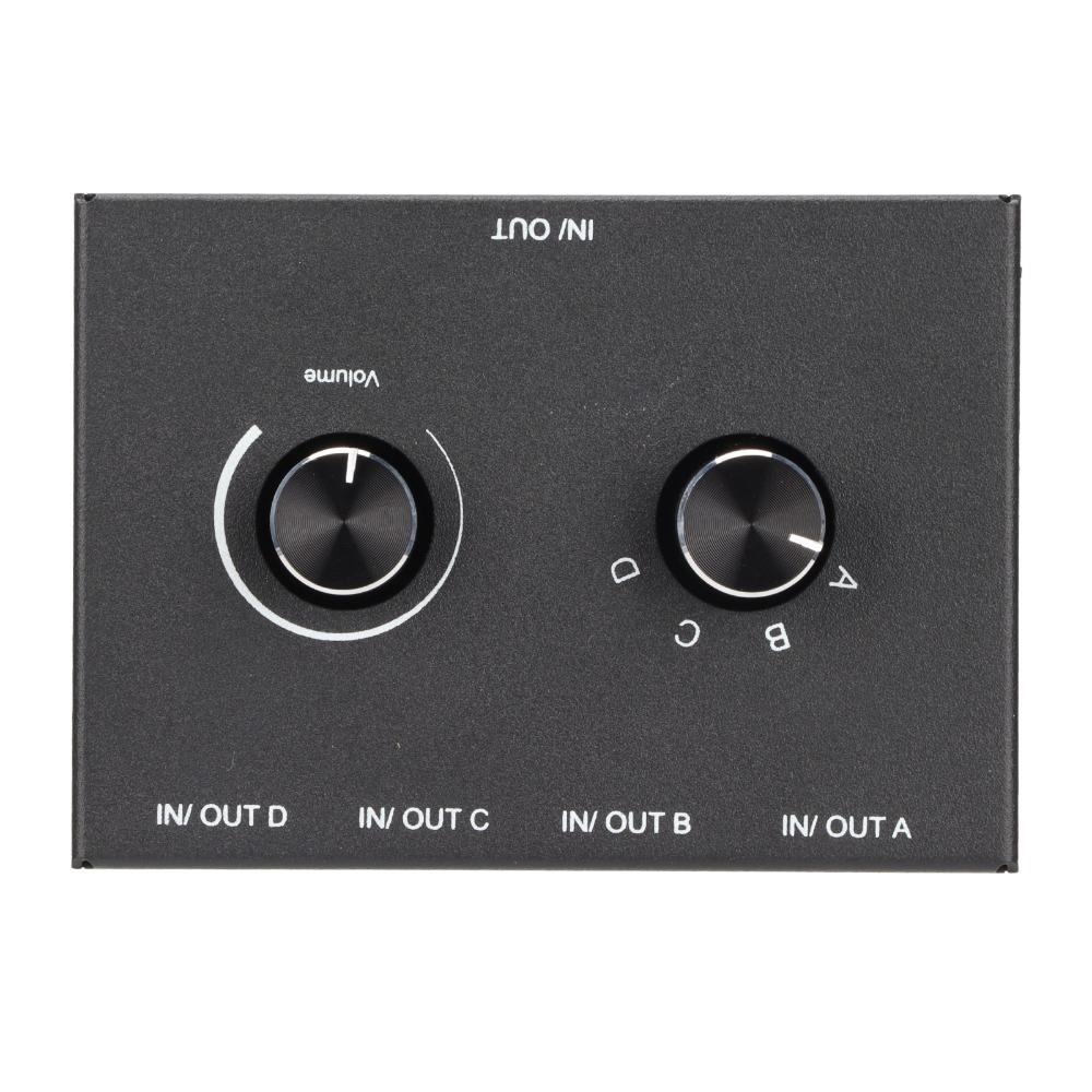 3.5mm Stereo Stereo Passive Switcher 1 In 4 Out 4 In 1 Out Manual Selector  For Speaker