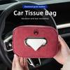 Car Plaid Tissue Holder Leather Tissue Box Seatback Hanging Bag Accessories For Citroen C4 C3 C5 C1 C2 Celysee Cactus Berlingo