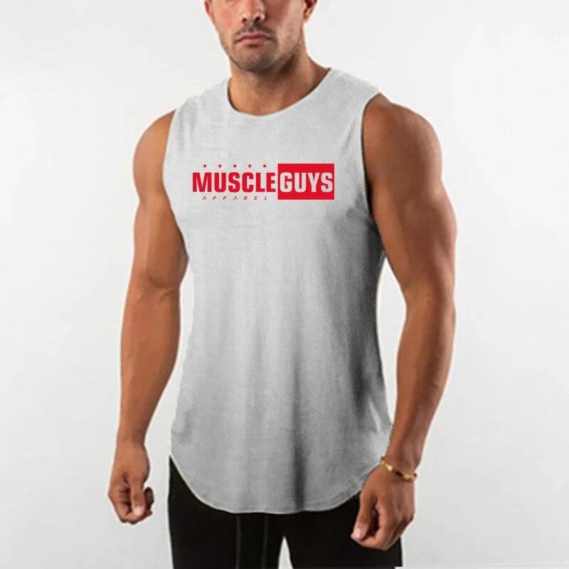 Do The Work  Summer Men's Fasion Breathable Gym Sports Printed O-neck Running Basketball Bodybuilding Fitness Workout Vest