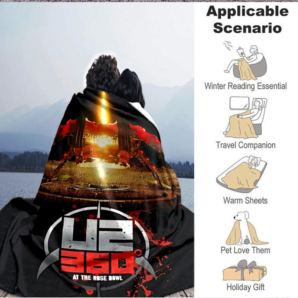 1pc U2 Blanket Lightweight Flannel Blanket Throw Blanket For Sofa, Bed, Travel, Camping, Livingroom, Office, Couch