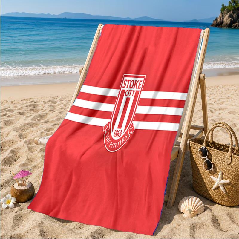 Stoke Football Club Beach Towel Microfiber Beach Towel, Lightweight and Quick-Dry, for Summer Travel, Swimming Pool Fan Birthday Gift