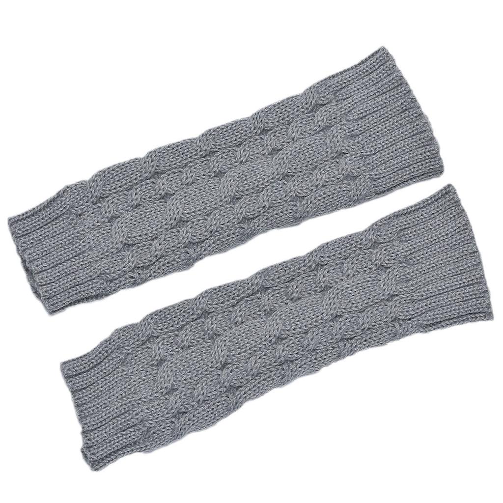 Autumn and Winter Knitted Fingerless Sleeves Short Gloves with Linen Patterns Men's and Women's Woolen Warm and Cold Proof Wrist Guards