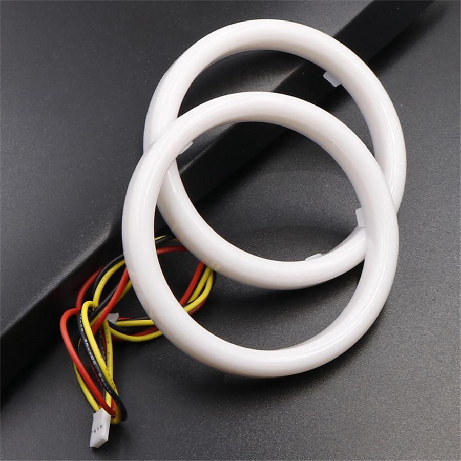 1 Pair 12V Car SUV Headlight DRL Halo Ring Angel Eyes Turn Signal Lamp For 110mm